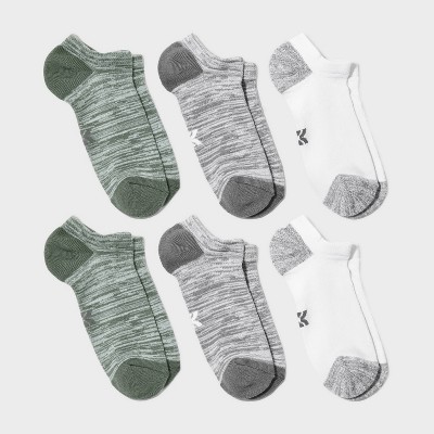 Kids' 6pk No Show Socks - All In Motion™ Green/Gray