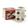 Spode Christmas Tree Espresso Cup & Saucer Set (Set of 4) - Festive 3 Ounce Coffee Mugs with Saucers, Fine Earthenware - Dishwasher & Microwave Safe, - 2 of 4