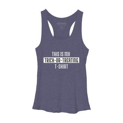 Women's Design By Humans Trick Or Treating By beeyou Racerback Tank Top