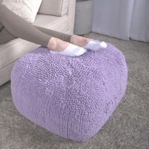 Sapphtopaz Modern Square Ottoman with Chenille Upholstered Fun and Colorful Pouf with Cozy Texture Plush Foot Stools for Living Room,Bedroom - 1 of 4