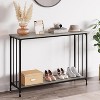 Console Table, Sofa Tables, Narrow Table with Glass Shelf and Metal Frame, Industrial 41.5" Behind Couch Table for Living Room, Entryway, Hallway - 3 of 4