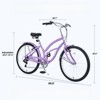 VisioGear Bicycles, 7 Speed Bicycles, Beach Cruiser Bike with Wide Wheels, Purple, 69.29"*28.32"*43.2" - 2 of 4