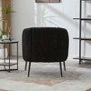 Resenkos 29.9'' Modern Upholstered Accent Chair with Metal Legs, Single Round Armchair for Bedroom Living Room, Black - 3 of 4