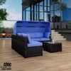 Jojoka 6PC Patio Furniture Set with Adjustable Canopy & Backrest, Rattan Outdoor Sectional Conversation Sofa for Yard Garden Deck - 2 of 4