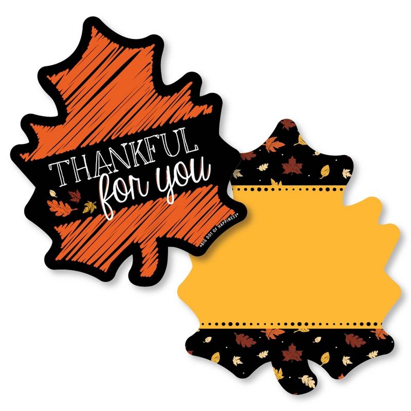 Big Dot of Happiness Give Thanks - Shaped Thank You Cards - Thanksgiving Party Thank You Note Cards with Envelopes - Set of 12, 1 of 8