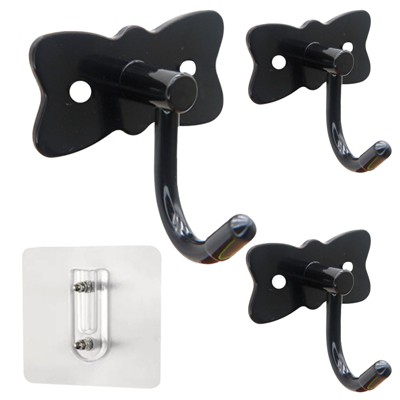 Phiestina Butterfly-Style Hanging Hooks, Bathroom & Wardrobe Door-Mounted Hooks, 3-Pack