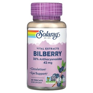 Solaray Vital Extract, Bilberry, 42 mg, 60 VegCaps - 1 of 4