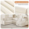 U-Shaped Modular Sofa with Storage Lounge Chair, 6-Seater Oversized Sofa with USB Interface - ModernLuxe - 4 of 4