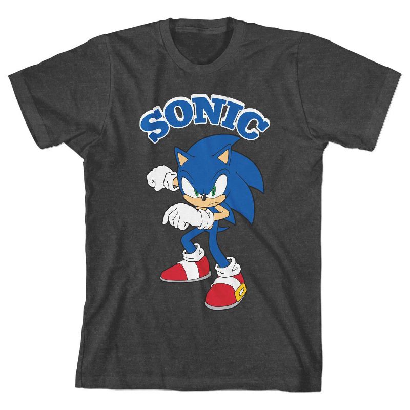 Sonic the Hedgehog Modern Character Youth Charcoal Gray Graphic Tee, 1 of 2