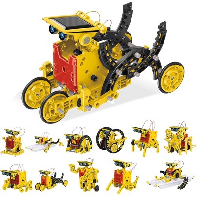 PICASSO-TILES 12-in-1 STEM Solar Powered Space Robot Science Kit, STEM Toys for Kids 3+