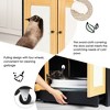 Lirago Black Double Litter Box Enclosure 47x19.8x23.6"-Hidden Furniture for 2 Cats with Rattan Doors - 4 of 4
