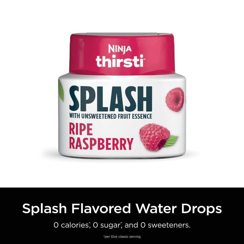 Ninja Thirsti SPLASH Unsweetened Ripe Raspberry Flavored Water Drops, 3 of 9