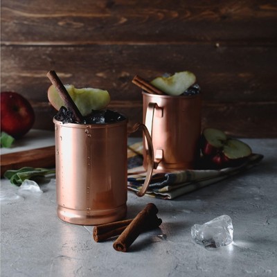 Libbey 14-Ounce Copper Moscow Mule Mugs with Handles, Set of 4