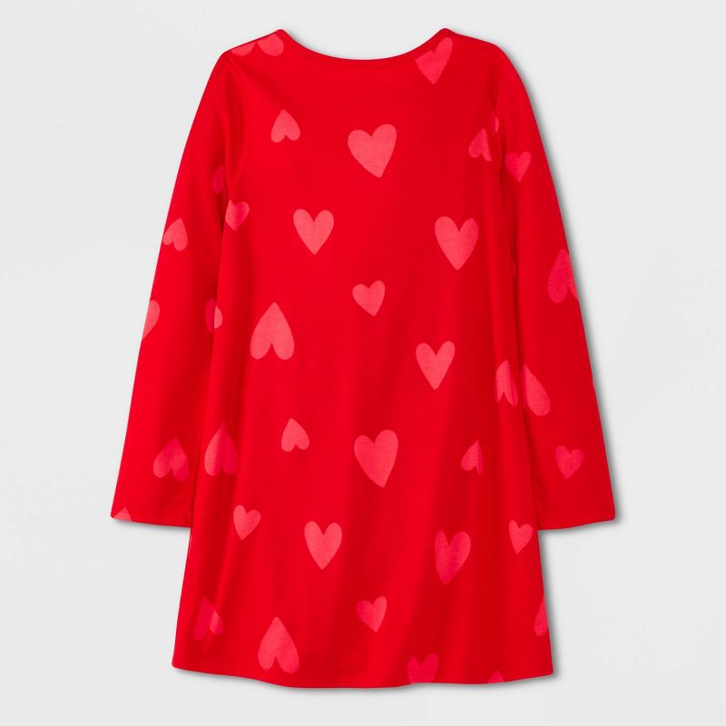 Girls&#39; 2pk Adaptive Long Sleeve Valentines Day Dress - Cat &#38; Jack&#8482; Red/Pink, 3 of 6