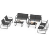 Costway 8 PCS Patio Furniture Set Fabric Lawn Chairs and Loveseat with  Coffee Table - 2 of 4