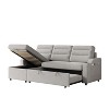 NicBex Couches for Living Room 83.8" Convertible Sleeper Combo Sofa Bed Upholstered Pullout Sofa with Storage Recliner and Cup Holder - 3 of 4