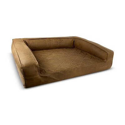 Buddyrest Grand Supreme Extra Large Premium Leather Memory Foam Dog Bed In  Tobacco Leaf : Target