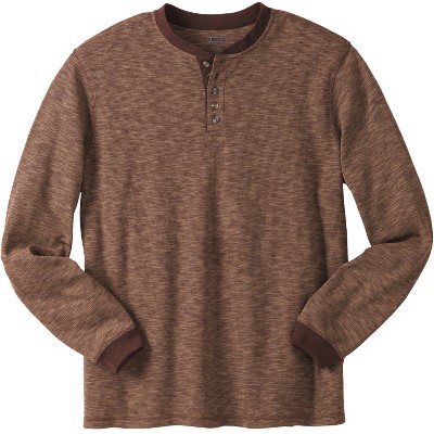 Boulder Creek By Kingsize Men's Big & Tall Thermal Waffle Pocket  Longer-length Henley By - Big - 7xl, Heather Brown Long Underwear Top :  Target