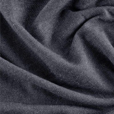 Navy Cotton Polyester Room-Darkening Pleated Curtains
