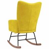 CLIHOME Modern Compact 30.7" Wide Velvet Rocking Chair,Ergonomic Rocker with Steel Frame & Rubber Wood Legs,Plush Accent Chair for Living Room - 4 of 4