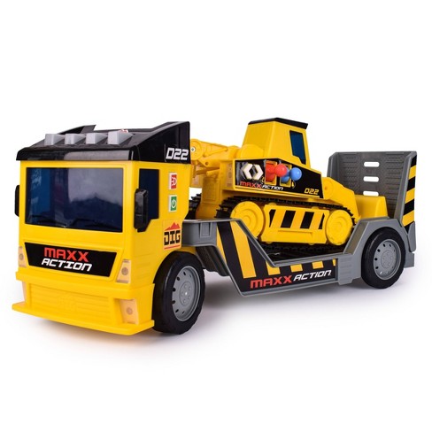 Toy Construction Vehicles in Action!, Digging and Dump Trucks for Kids