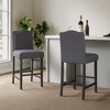 DSVIMOY Counter and Bar Stool Set of 2 Upholstered with Nailhead Trim for Kitchen or Home Bar, Gray, 41.5"*20.25"*12.6" - 2 of 4