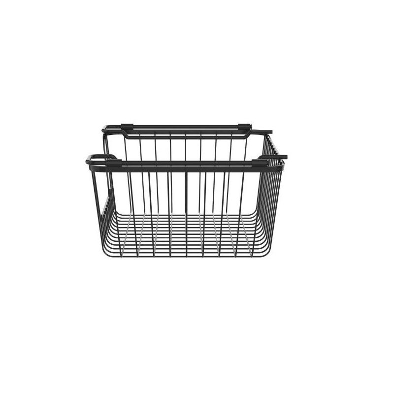 Oceanstar Stackable Metal Wire Storage Basket Set for Pantry, Countertop, Kitchen or Bathroom – Black, Set of 2, 6 of 10