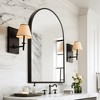 MAYEERTY 35.83x24.02x1.10in Aluminum Thin Edge Right-Angle Arch Black Hanging Mirror (Double-Sided) - 3 of 4