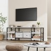 Industrial TV Stand with 2 Drawers, Entertainment Center, Rustic Media Console with Storage Shelves, Open Design & Metal Frame - 2 of 4