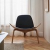 Ryder, PU Leather & Wood Mixed Lounge Chair, 35.83" W x 32.28" D x 29.33" H,Black - 4 of 4