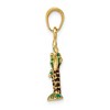 Black Bow Jewelry 14k Yellow Gold 3D Enameled Palm Trees Pendant - 2 of 4