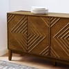 ORRD 60.5'' Walnut Fluted Buffet Cabinet with Geometric Pattern - 3 of 4