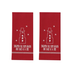 Park Designs Snowmen Fall From Heaven Embroidered Dishtowel Set of 2 - 1 of 3