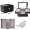 Watch Case for Men, 8 Slot Watch Display Case, 3 Layers Large Sunglass Storage Organize - 2 of 4