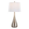 LumiSource (Set of 2) Pebble 29" Contemporary Table Lamps Brushed Nickel with White Linen Shade - 3 of 4