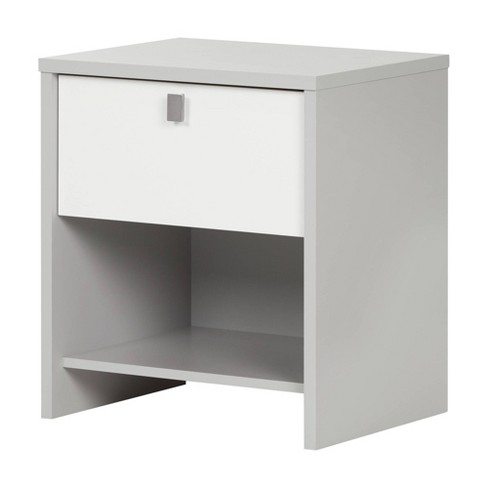 Cookie 1 Drawer Nightstand Soft Gray And Pure White South Shore Target