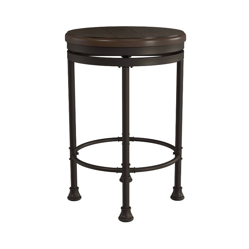 Casselberry Swivel Backless Round Counter Height Barstool Distressed Walnut/Brown - Hillsdale Furniture, 6 of 14