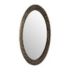 Modern Round Wall Mirror with Textured Metal Frame - Decorative Accent for Home, Office, Bedroom, or Living Room - 29" Bronze & Copper - 3 of 4