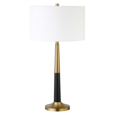 Hudson and Canal 29.75" Tall Two-Tone Table Lamp with Fabric Shade