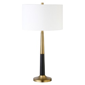 Hudson and Canal 29.75" Tall Two-Tone Table Lamp with Fabric Shade - 1 of 4