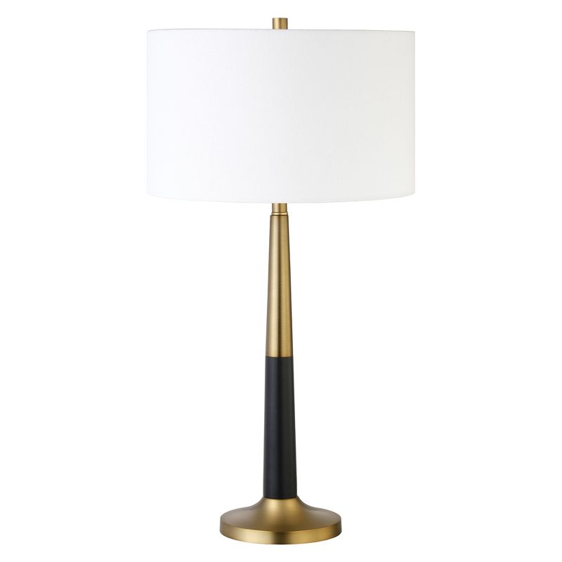 Hampton & Thyme 29.75" Tall Two-Tone Table Lamp with Fabric Shade, 1 of 8