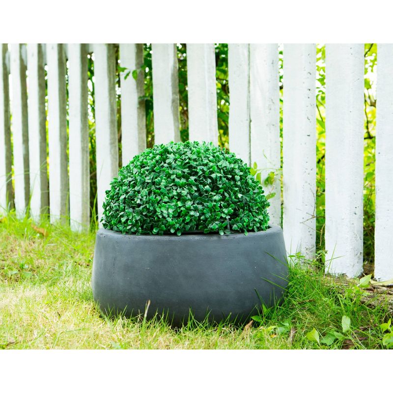 Rosemead Home &#38; Garden, Inc. 16&#34; Wide Kante Lightweight Concrete Outdoor Bowl Planter Pot Charcoal Black, 5 of 6