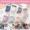 SEVOBAL 7 Pairs Normal Socks Warm Cozy Gifts for Women Fluffy Fuzzy Sock Plush Sleeping Slipper Socks Soft Warm Fabric, Multicolored, - 2 of 4