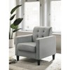 Vynxaria Hale 27.5" Light Gray Velvet Accent Armchair with Tufted Back - 2 of 4