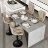 Sapphtopaz 2PCS Modern Swivel Bar Stools with Tufted Back Upholstered 33"-25" Adjustable Counter Stool with Footrest Barstools for Kitchen - 2 of 4