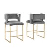 Best Master Furniture,Lynx Black Velvet Bar Stools (Set of 2) - 2 of 3