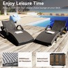 SKRAN Long 80'' Outdoor Patio Wicker Rattan Chaise Lounge Set of 2 with Adjustable Backrest, with Pull-Out Side Table,for Pool,Beach Sunbathing - 2 of 4