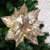 Northlight 24" Metallic Champagne Gold Glittered Poinsettia Christmas Stem Spray - image 2 of 4