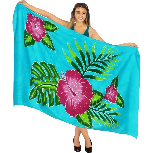 LA LEELA Women's Long Vacation Beachwear Swimsuit Wrap Sarong Swimwear Cover up Wraps One Size Multicolored, Floral - image 1 of 4