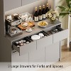 Tall Kitchen Pantry Storage Cabinet with Charging Station and Microwave Stand, 70" Pantry Cabinet with 3 Drawers and Adjustable Shelves - 4 of 4